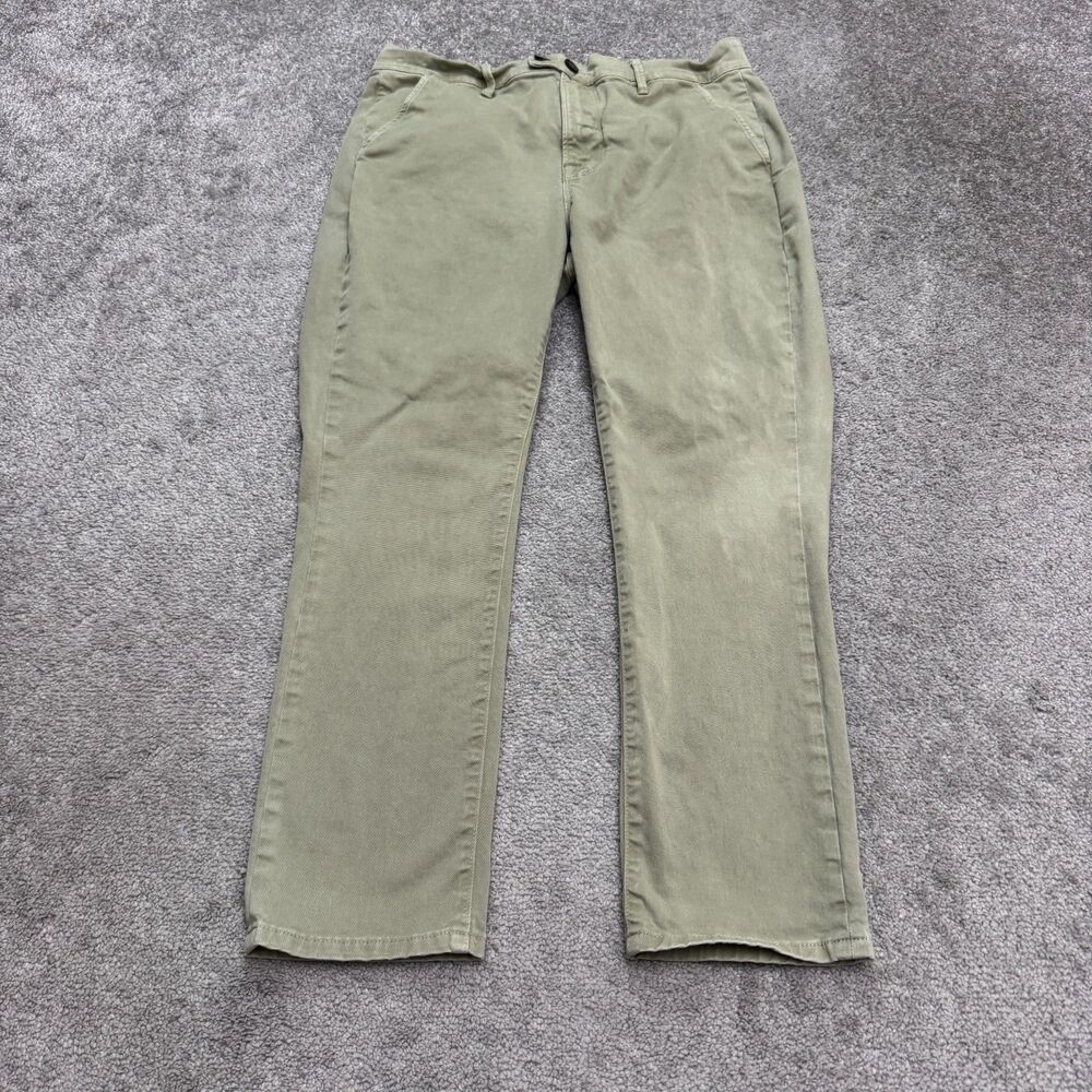 Frame Le Beau Chino Cropped Pants Womens 27 Green Straight Leg Cotton Trouser